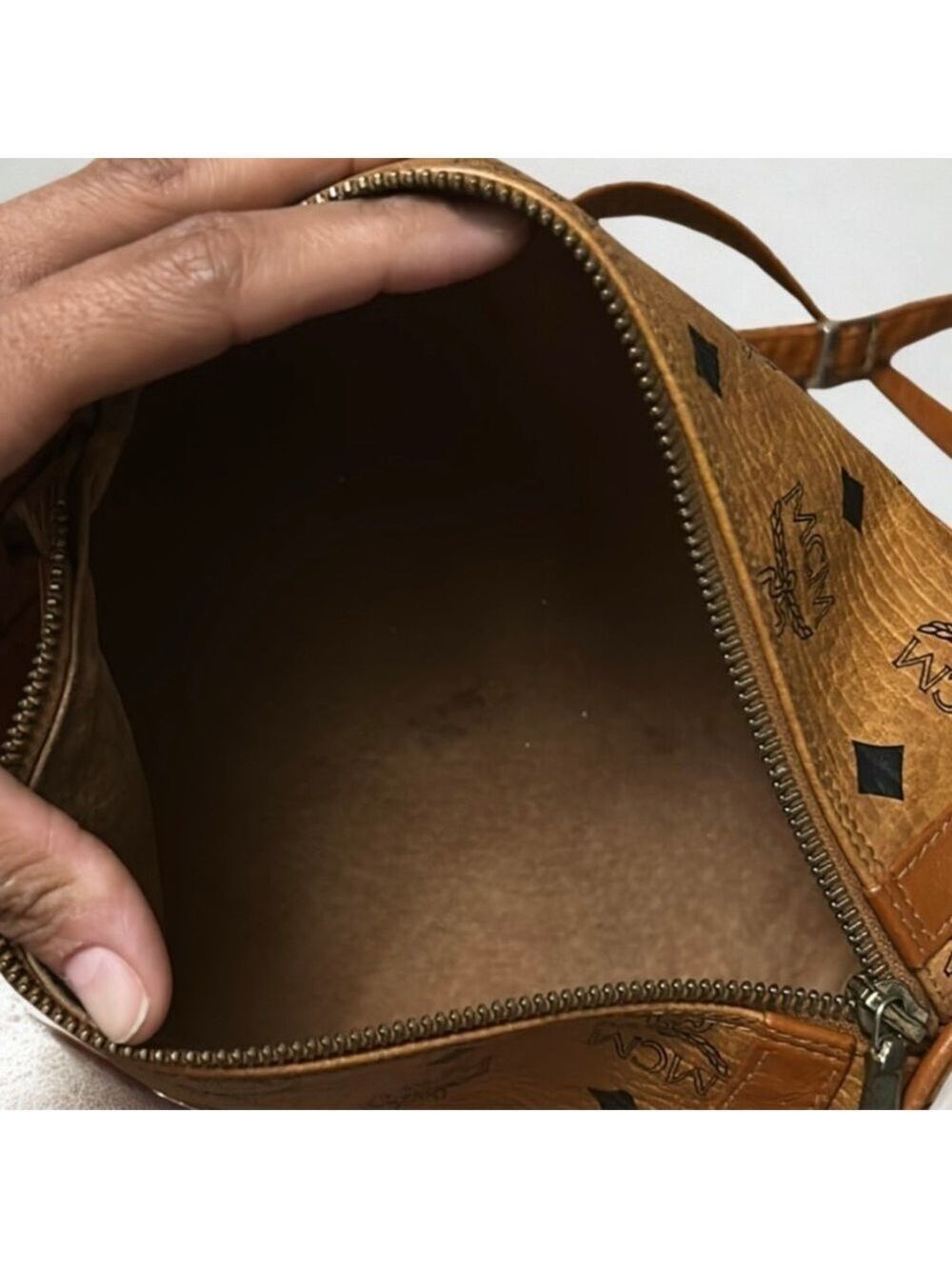 MCM Visetos Barrel Crossbody Bag - Picture 12 of 13